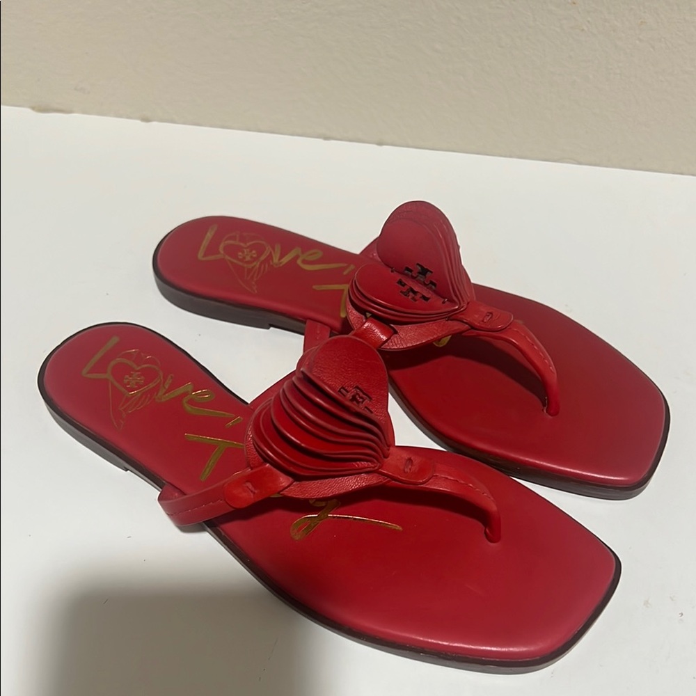 Tory Burch Red Sandals with Bow Detail